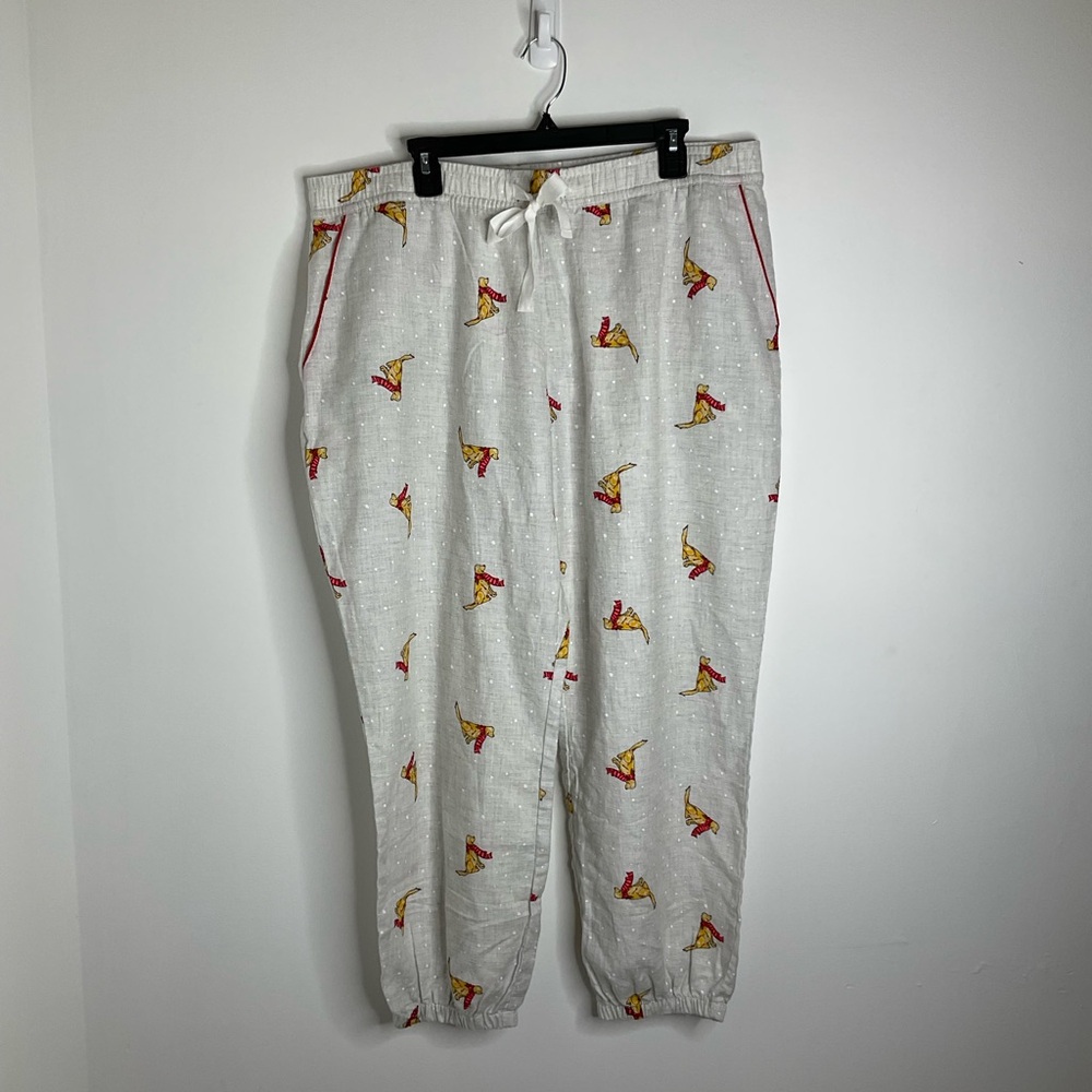 Love By GAP White Pajama Pants with Red and Yellow Print size XL